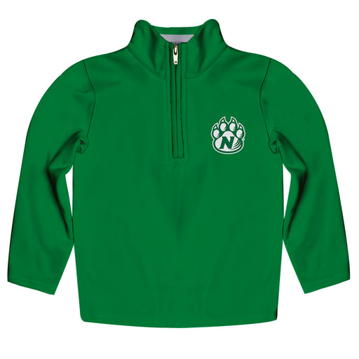 Northwest Missouri State University Bearcats Vive La Fete Game Day Solid Green Quarter Zip Pullover Sleeves