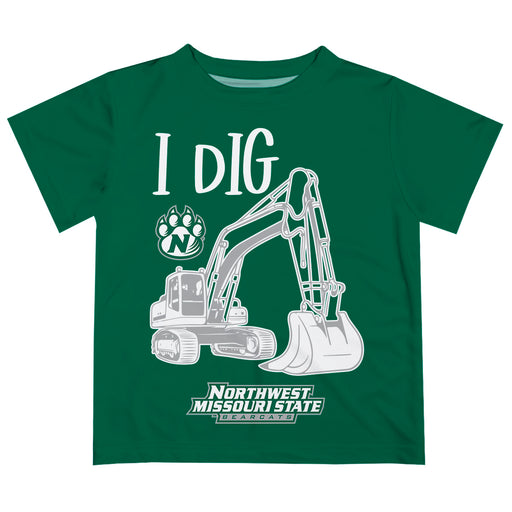 Northwest Missouri State University Bearcats Vive La Fete Excavator Boys Game Day Green Short Sleeve Tee