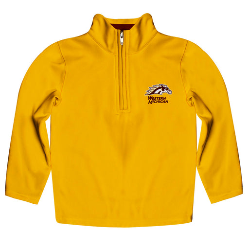 Western Michigan Broncos Vive La Fete Logo and Mascot Name Womens Gold Quarter Zip Pullover