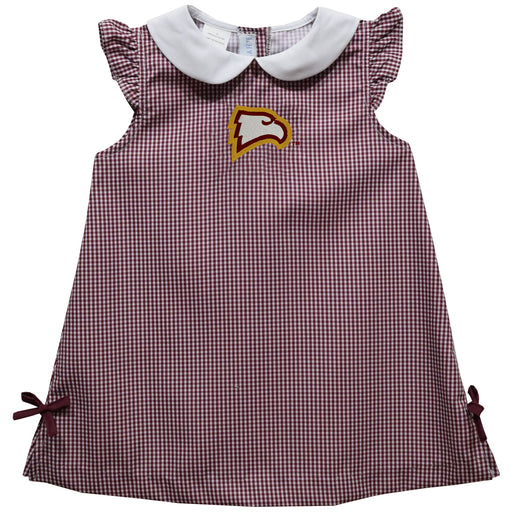 Winthrop University Eagles Embroidered Maroon Gingham A Line Dress