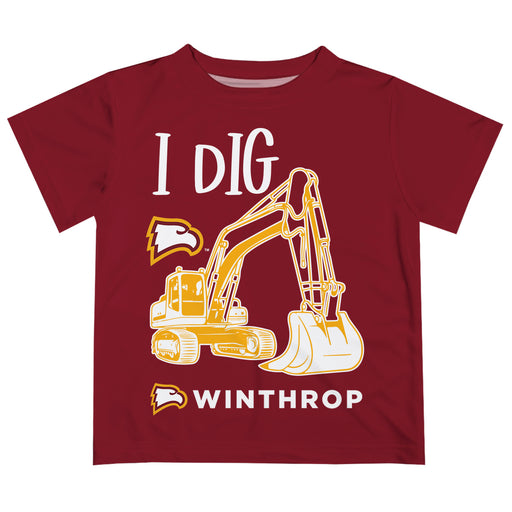 Winthrop University Eagles Vive La Fete Excavator Boys Game Day Garnet Short Sleeve Tee