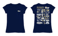 Wingate University Bulldogs Hand Sketched Vive La Fete Impressions Artwork Navy Girls Cotton Short Sleeve Tee - Vive La Fête - Online Apparel Store
