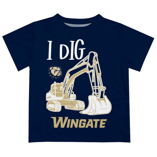 Wingate University Bulldogs Vive La Fete Excavator Boys Game Day Navy Short Sleeve Tee