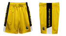 Wooster College Fighting Scots Vive La Fete Game Day Gold Stripes Boys Solid Black Athletic Mesh Short - Vive La Fête - Online Apparel Store