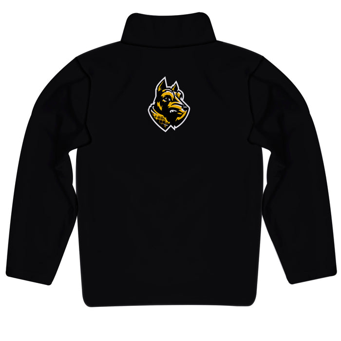 College of Wooster Fighting Scots Vive La Fete Game Day Solid Black Quarter Zip Pullover Sleeves - Vive La Fête - Online Apparel Store
