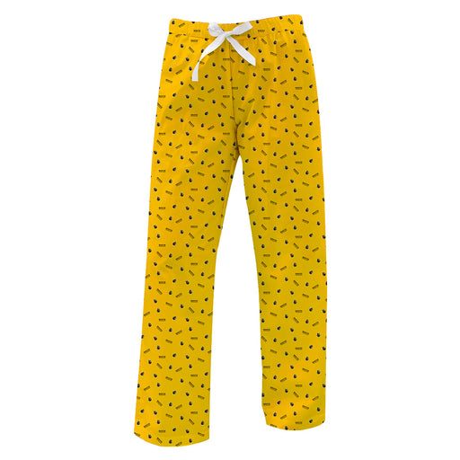 Wooster College Fighting Scots Vive La Fete Game Day All Over Logo Women Gold Lounge Pants