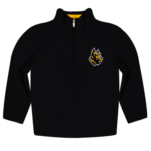 Wooster College Fighting Scots Vive La Fete Logo and Mascot Name Womens Black Quarter Zip Pullover