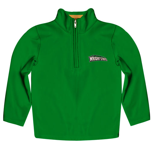 Wright State University Raiders Vive La Fete Game Day Solid Green Quarter Zip Pullover Sleeves