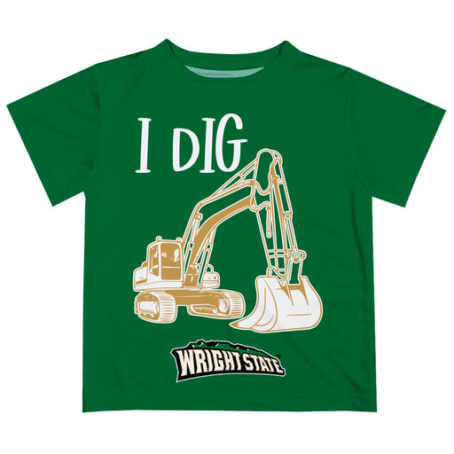 Wright State University Raiders Vive La Fete Excavator Boys Game Day Green Short Sleeve Tee