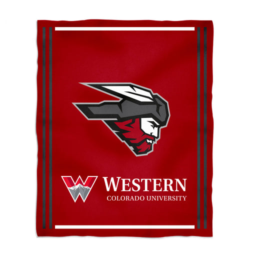 Western Colorado Mountaineer WCU  Vive La Fete Kids Game Day Red Plush Soft Minky Blanket 36 x 48 Mascot