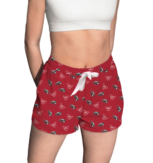 Western Colorado Mountaineer WCU  Vive La Fete Game Day All Over Logo Womens Lounge Shorts