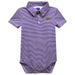 UWSP University of Wisconsin Stevens Point Pointers Embroidered Purple Stripes Stripe Knit Polo Bodysuit - Vive La Fête - Online Apparel Store