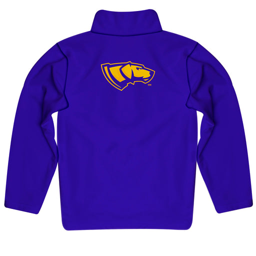 UWSP University of Wisconsin Stevens Point Pointers Vive La Fete Game Day Solid Purple Quarter Zip Pullover Sleeves - Vive La Fête - Online Apparel Store