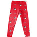 Winston-Salem State Rams Vive La Fete Girls Game Day All Over Two Logos Elastic Waist Classic Play Red Leggings Tights