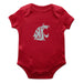 Washington State University WSU Cougars Cotton Short Sleeve Bodysuit Red