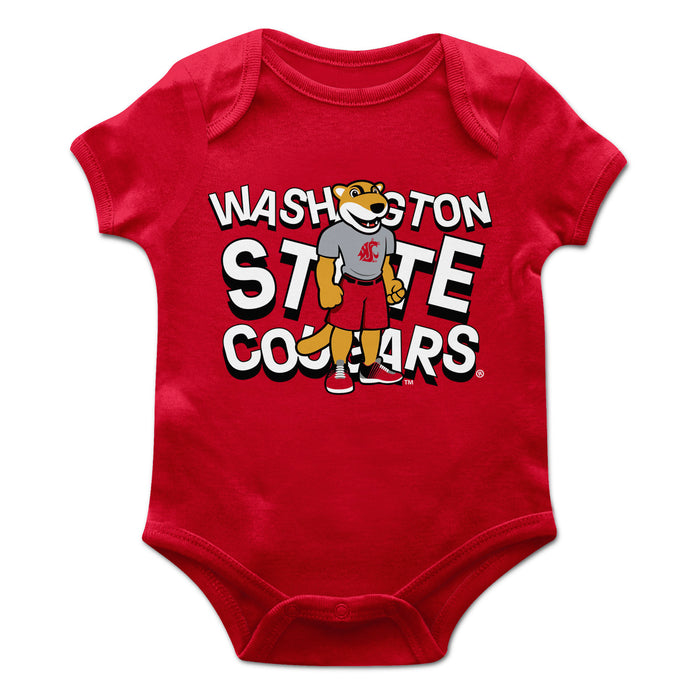 Washington State Cougars WSU Vive La Fete Infant Game Day Red Short Sleeve Bodysuit