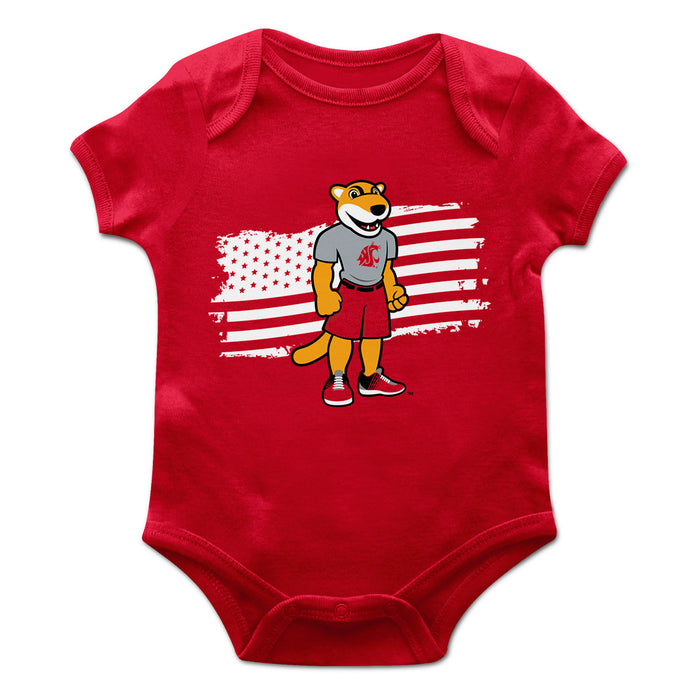 Washington State Cougars WSU Vive La Fete Infant Game Day Red Short Sleeve Bodysuit