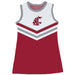 Washington State Cougars WSU Sleeveless Cheerleader A Line Dress White and Red