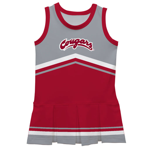 Washington State Cougars WSU Vive La Fete Game Day Gray and Red Sleeveless Chearleader Dress