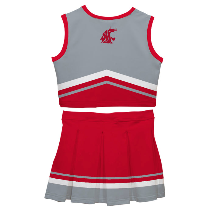 Washington State Cougars WSU Vive La Fete Game Day Gray and Red Sleeveless Chearleader Set - Vive La Fête - Online Apparel Store