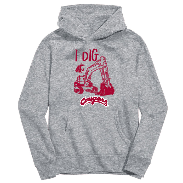 Washington State University WSU Cougars Excavator Heather Grey Cotton Youth Hoodie