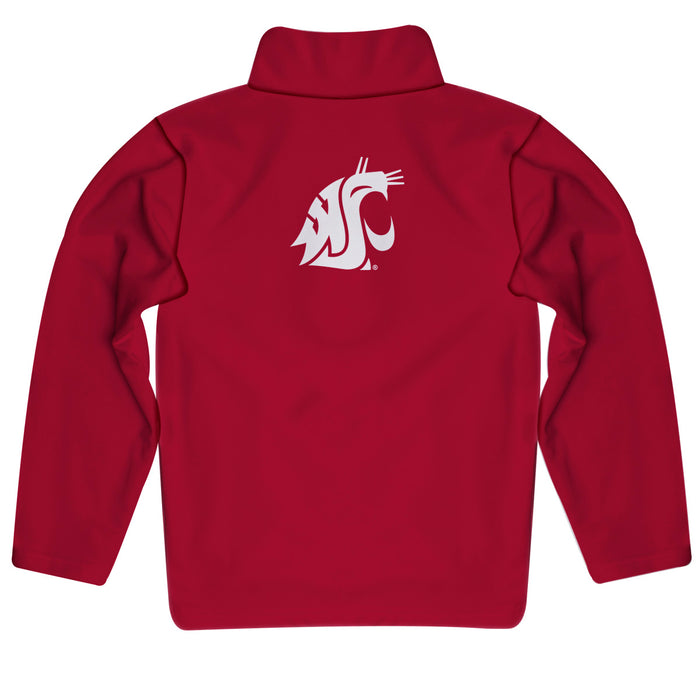 Washington State University WSU Cougars Vive La Fete Game Day Solid Crimson Quarter Zip Pullover Sleeves - Vive La Fête - Online Apparel Store