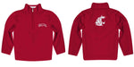 Washington State University WSU Cougars Vive La Fete Game Day Solid Crimson Quarter Zip Pullover Sleeves - Vive La Fête - Online Apparel Store