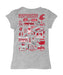 Washington State Cougars WSU Hand Sketched Vive La Fete Impressions Artwork Grey Girls Cotton Short Sleeve Tee - Vive La Fête - Online Apparel Store