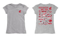 Washington State Cougars WSU Hand Sketched Vive La Fete Impressions Artwork Grey Girls Cotton Short Sleeve Tee - Vive La Fête - Online Apparel Store