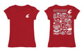 Washington State Cougars WSU Hand Sketched Vive La Fete Impressions Artwork Red Girls Cotton Short Sleeve Tee - Vive La Fête - Online Apparel Store