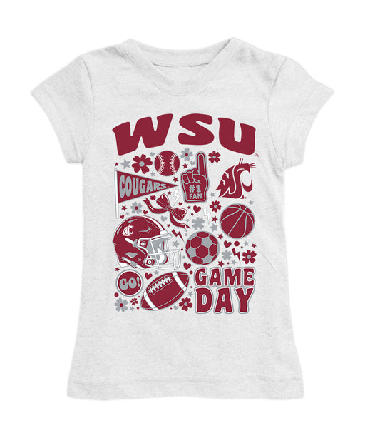 Washington State Cougars WSU Girl´s Fitted Cotton T-shirt White