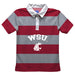 Washington State Cougars WSU Stripes Short Sleeve Polo Box Shirt Maroon and Grey - Vive La Fête - Online Apparel Store