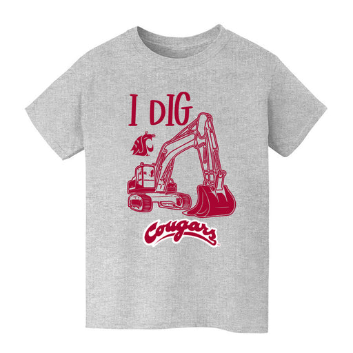 Washington State University WSU Cougars Vive La Fete Excavator Heather Grey Cotton Short Sleeve Tee