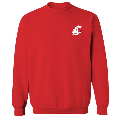 Washington State Cougars WSU Hand Sketched Vive La Fete Impressions Artwork Red Crew Neck Sweatshirt for Women