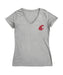 Washington State Cougars WSU Hand Sketched Vive La Fete Impressions Artwork Grey Women Cotton Short Sleeve V-Neck Tshirt