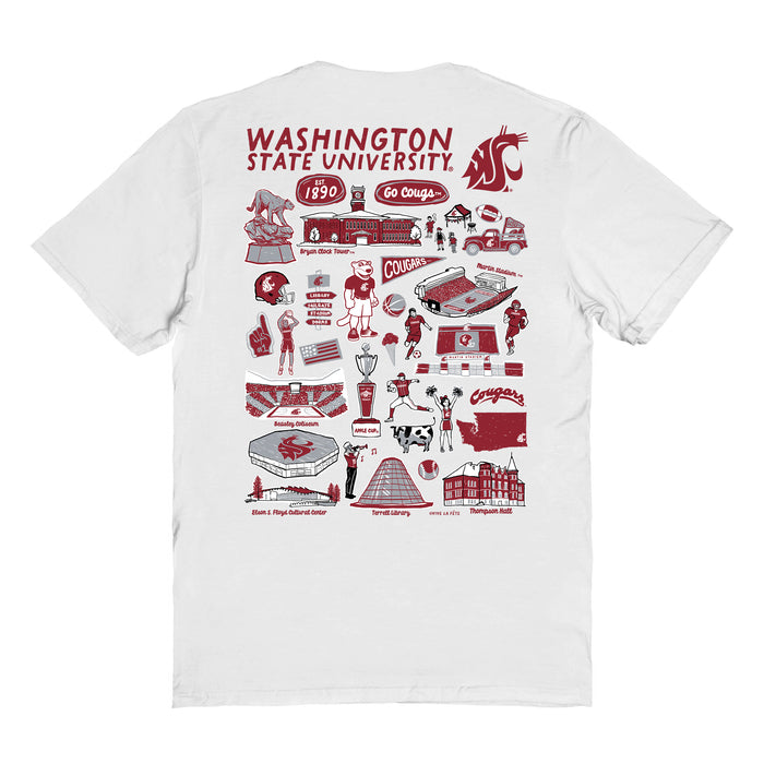 Washington State Cougars Vive La Fete Impressions Artwork Womens Cotton Tshirt - Vive La Fête - Online Apparel Store
