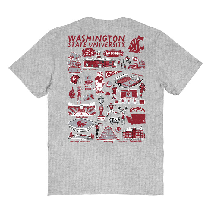 Washington State Cougars Vive La Fete Impressions Artwork Womens Cotton Tshirt - Vive La Fête - Online Apparel Store