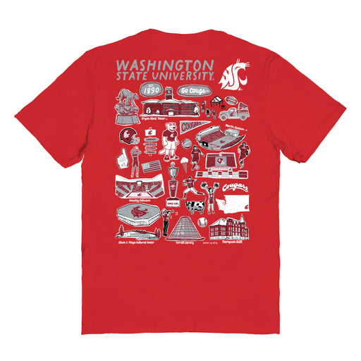 Washington State Cougars Vive La Fete Impressions Artwork Womens Cotton Tshirt - Vive La Fête - Online Apparel Store