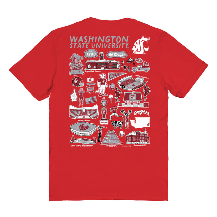 Washington State Cougars Vive La Fete Impressions Artwork Womens Cotton Tshirt - Vive La Fête - Online Apparel Store