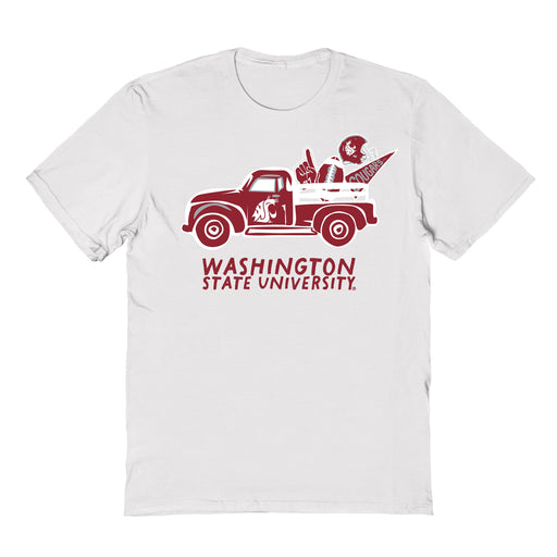 Washington State Cougars Hand Sketched Vive La Fete Impressions Truck White T-shirt for Women