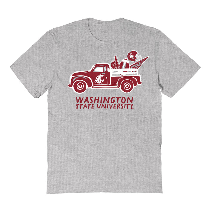 Washington State Cougars WSU Hand Sketched Vive La Fete Impressions Truck Grey T-shirt for Women