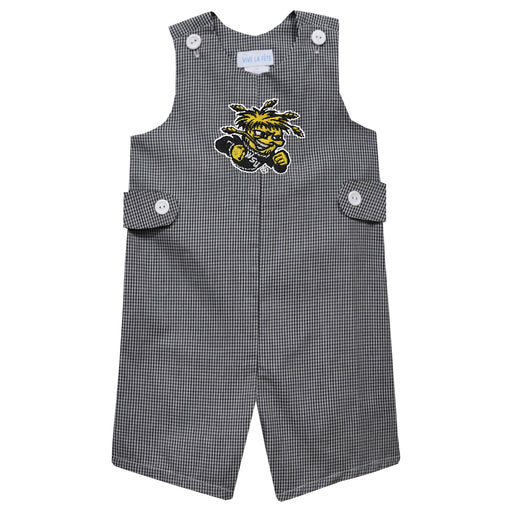 Wichita State Shockers WSU Embroidered Black Gingham Boys Jon Jon