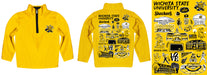 Wichita State Shockers WSU Hand Sketched Vive La Fete Impressions Artwork Yellow Boys Quarter Zip Pullover V1 - Vive La Fête - Online Apparel Store