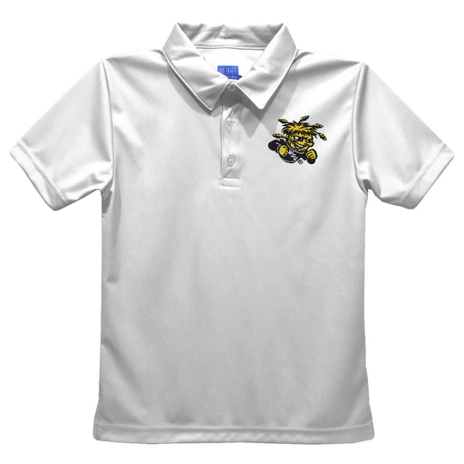 Wichita State Shockers WSU Embroidered White Short Sleeve Polo Box Shirt