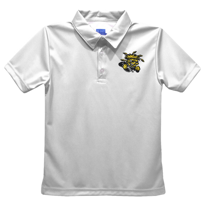 Wichita State Shockers WSU Embroidered White Short Sleeve Polo Box Shirt