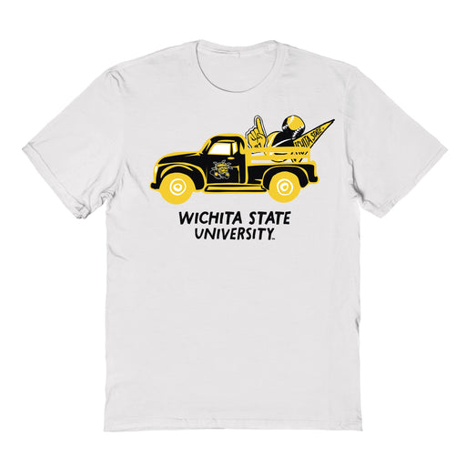 Wichita State Shockers WSU Hand Sketched Vive La Fete Impressions Truck Kids White Cotton T-shirt