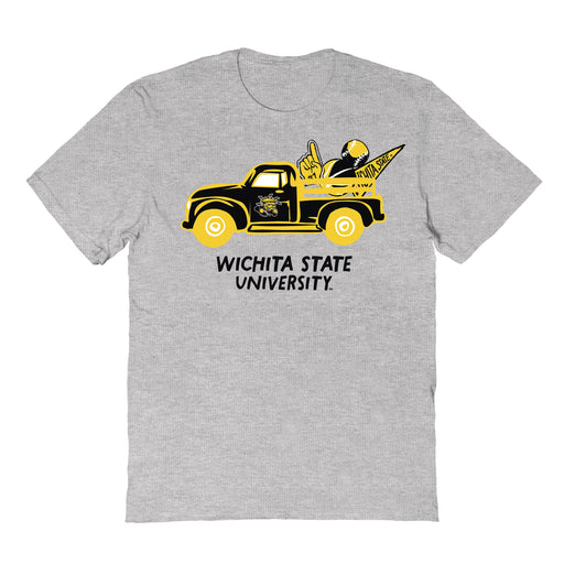 Wichita State Shockers WSU Hand Sketched Vive La Fete Impressions Truck Kids Grey Cotton T-shirt