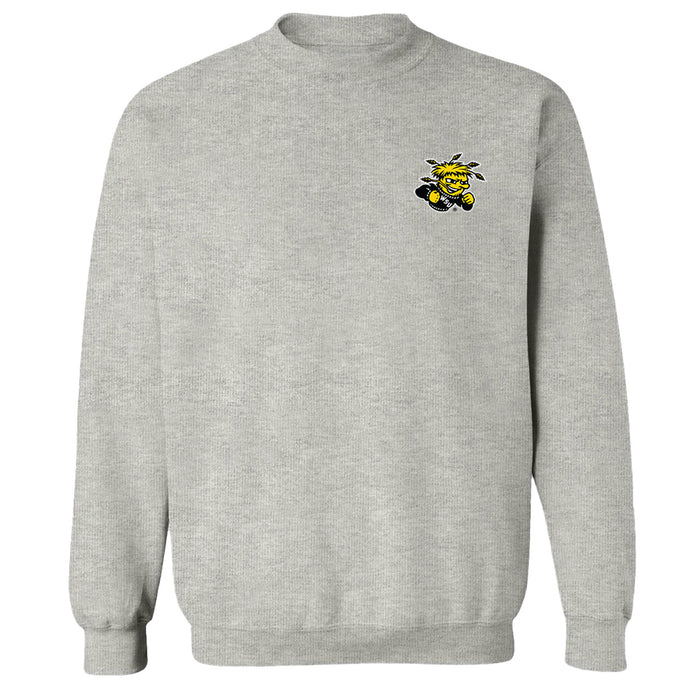 Wichita State Shockers WSU Hand Sketched Vive La Fete Impressions Artwork Gray Crew Neck Sweatshirt for Women