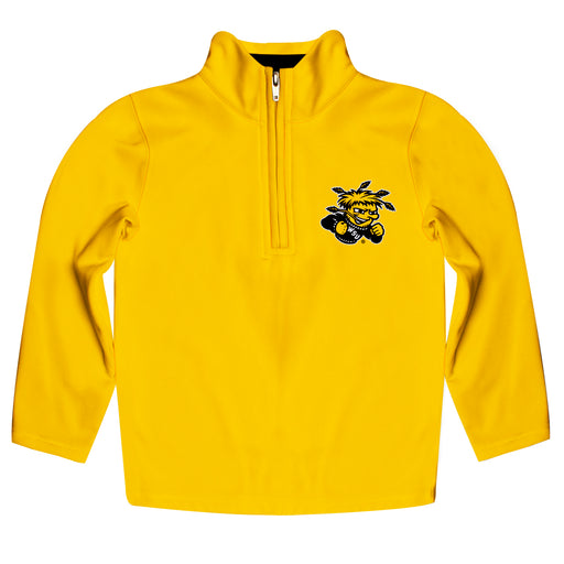 Wichita State Shockers Vive La Fete Logo and Mascot Name Womens Yellow Quarter Zip Pullover
