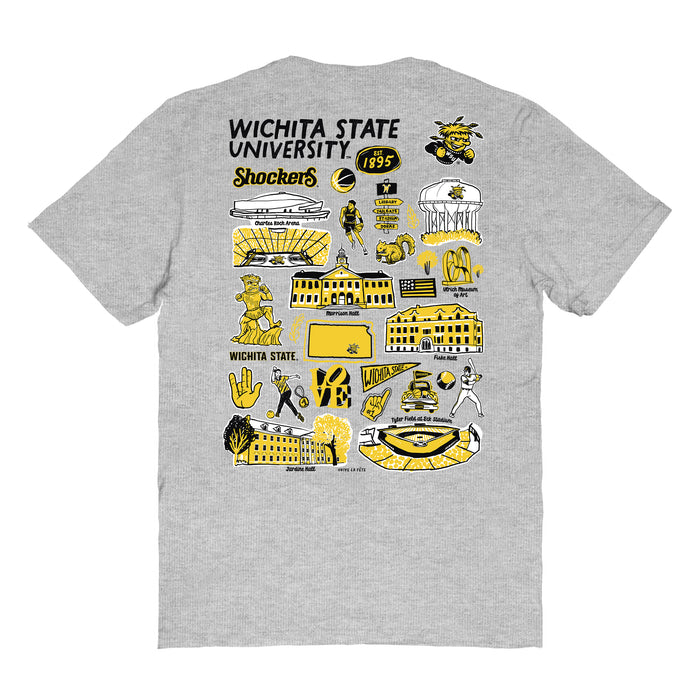 Wichita State Shockers WSU Vive La Fete Impressions Artwork Womens Cotton Tshirt - Vive La Fête - Online Apparel Store